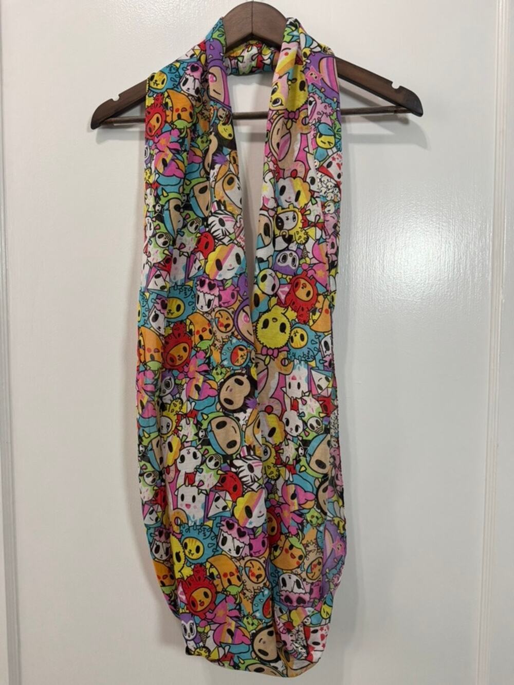 Tokidoki Character Print Infinity Scarf Designed by Simone Legno Rainbow Kawaii